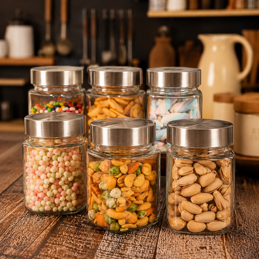 Storepheus™ ClearSeal 300ML Glass Jar Set of 6