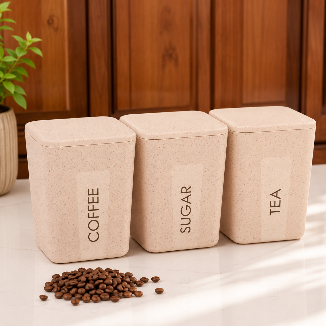 Storepheus™ EcoSeal Tea Coffee Sugar Canister Set