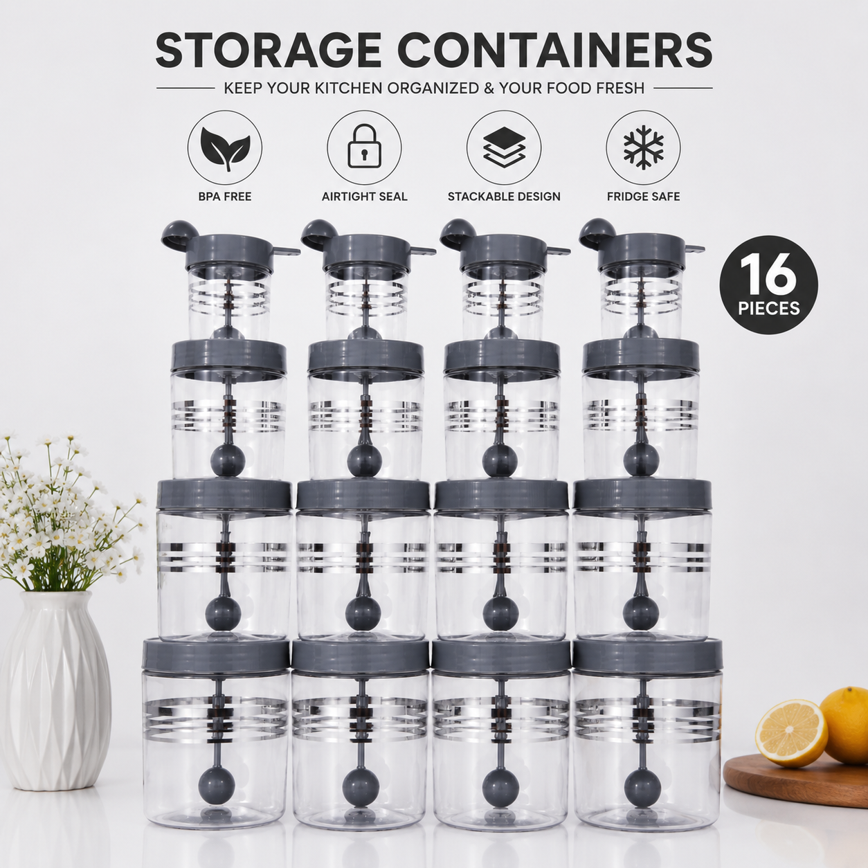Storepheus™ FreshSeal Pantry Jar Set