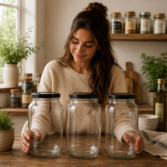 Storepheus™ JumboSeal 1100ML Glass Jar Set of 3