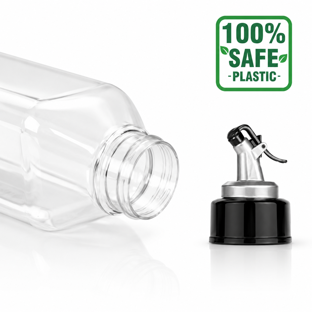 Storepheus™ DuoPour 2×1000ML Plastic Oil Bottle Set