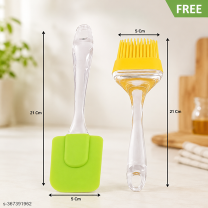 Storepheus™ KitchenPour 2×500ML Oil Bottle + 2 Oil Brush + 4 Spice Jar Set