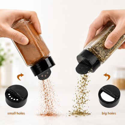Storepheus™ KitchenPour 2×500ML Oil Bottle + 2 Oil Brush + 4 Spice Jar Set