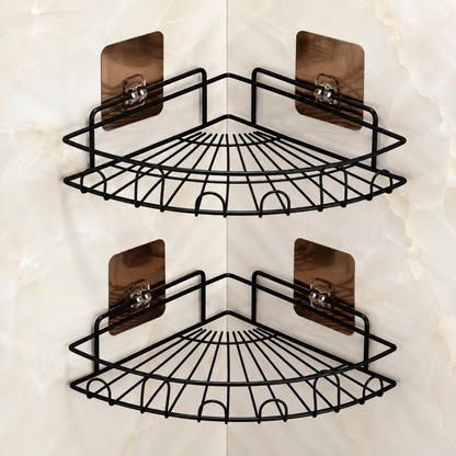 Storepheus™ CornerMax Adhesive Bathroom Rack Set of 2