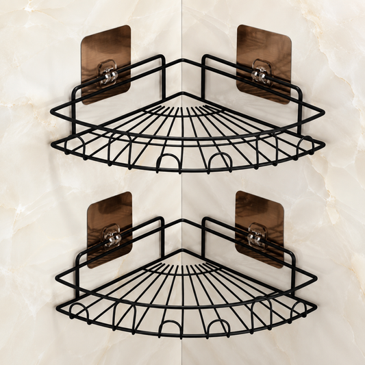 Storepheus™ CornerMax Adhesive Bathroom Rack Set of 2