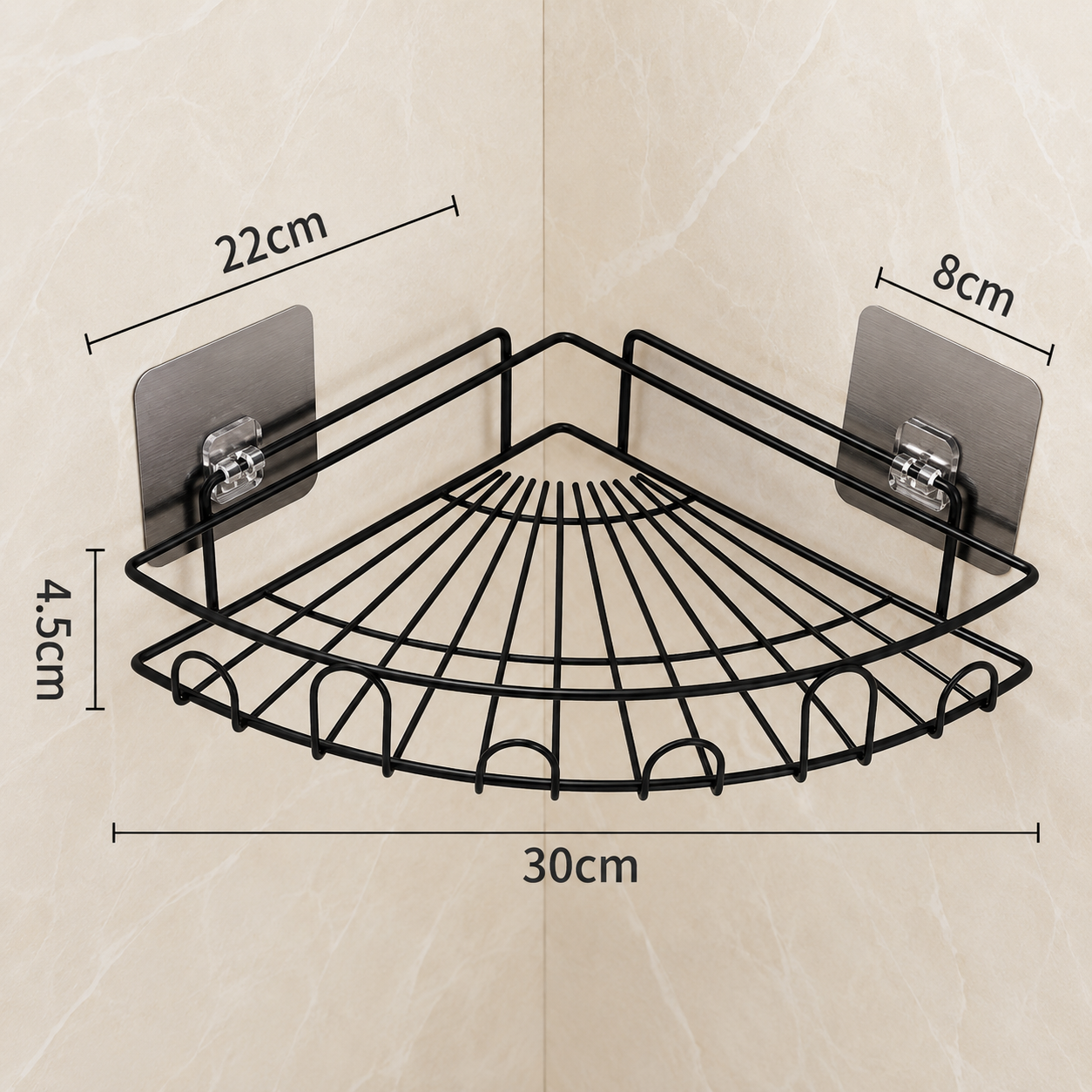 Storepheus™ CornerMax Adhesive Bathroom Rack Set of 2