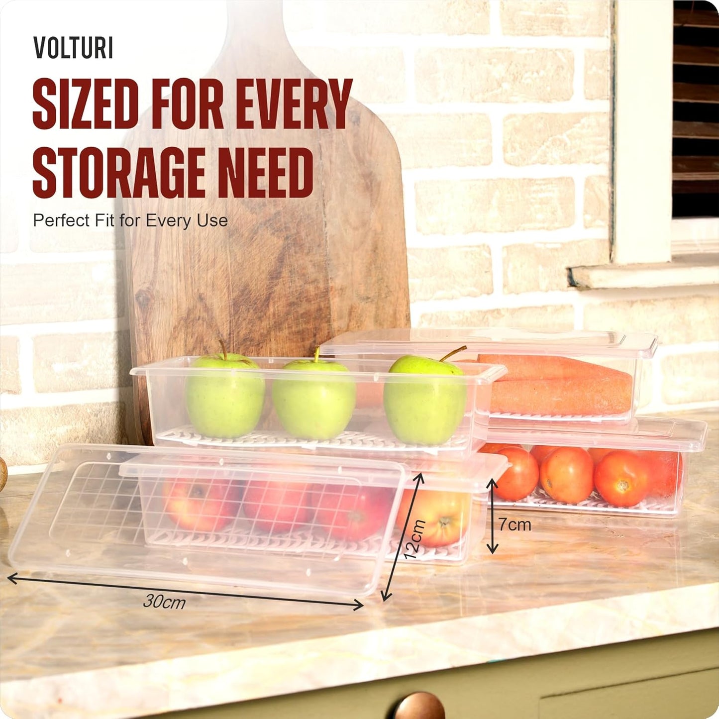 Storepheus™ Fridge Storage Set (1500ml - Pack of 6)