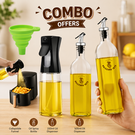 Storepheus™ MistPour 210ML Sprayer + 500ML Oil Bottle + Funnel Set