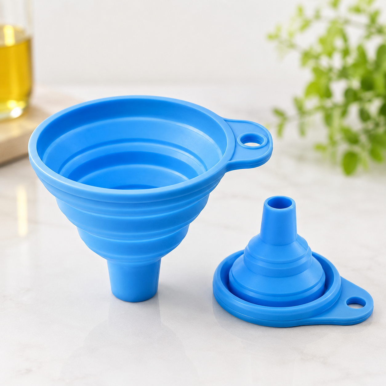 Storepheus™ PurePour 2×500ML Glass Oil Bottle + Funnel Set