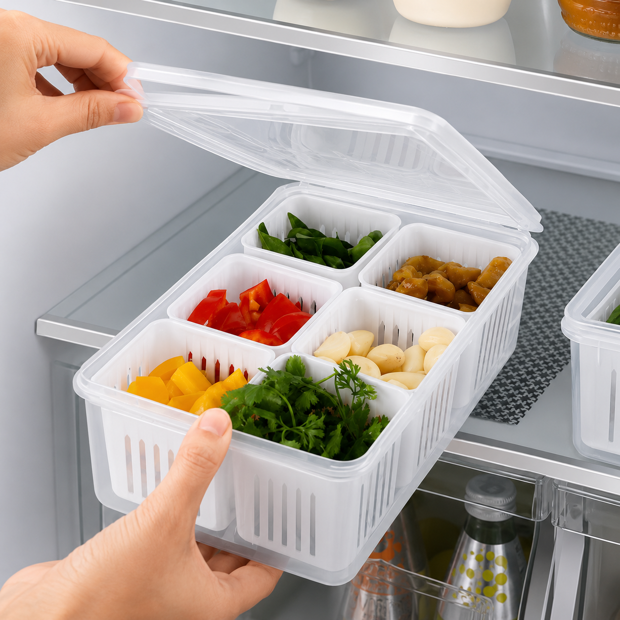 Storepheus™ MealPrep 6-Grid Fridge Organizer