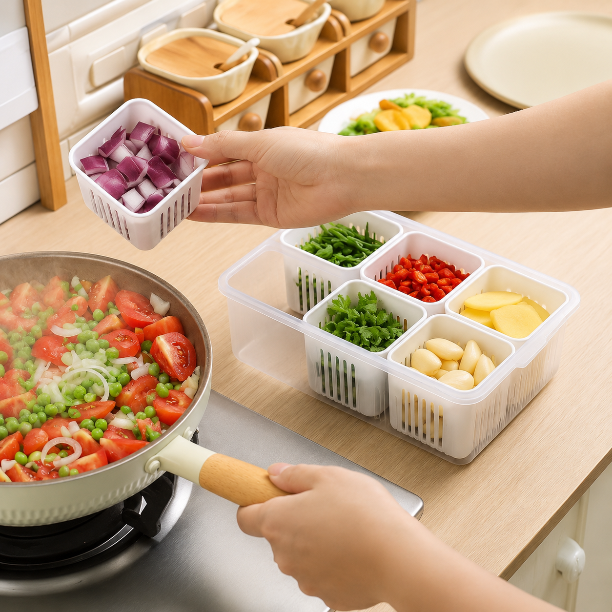 Storepheus™ MealPrep 6-Grid Fridge Organizer