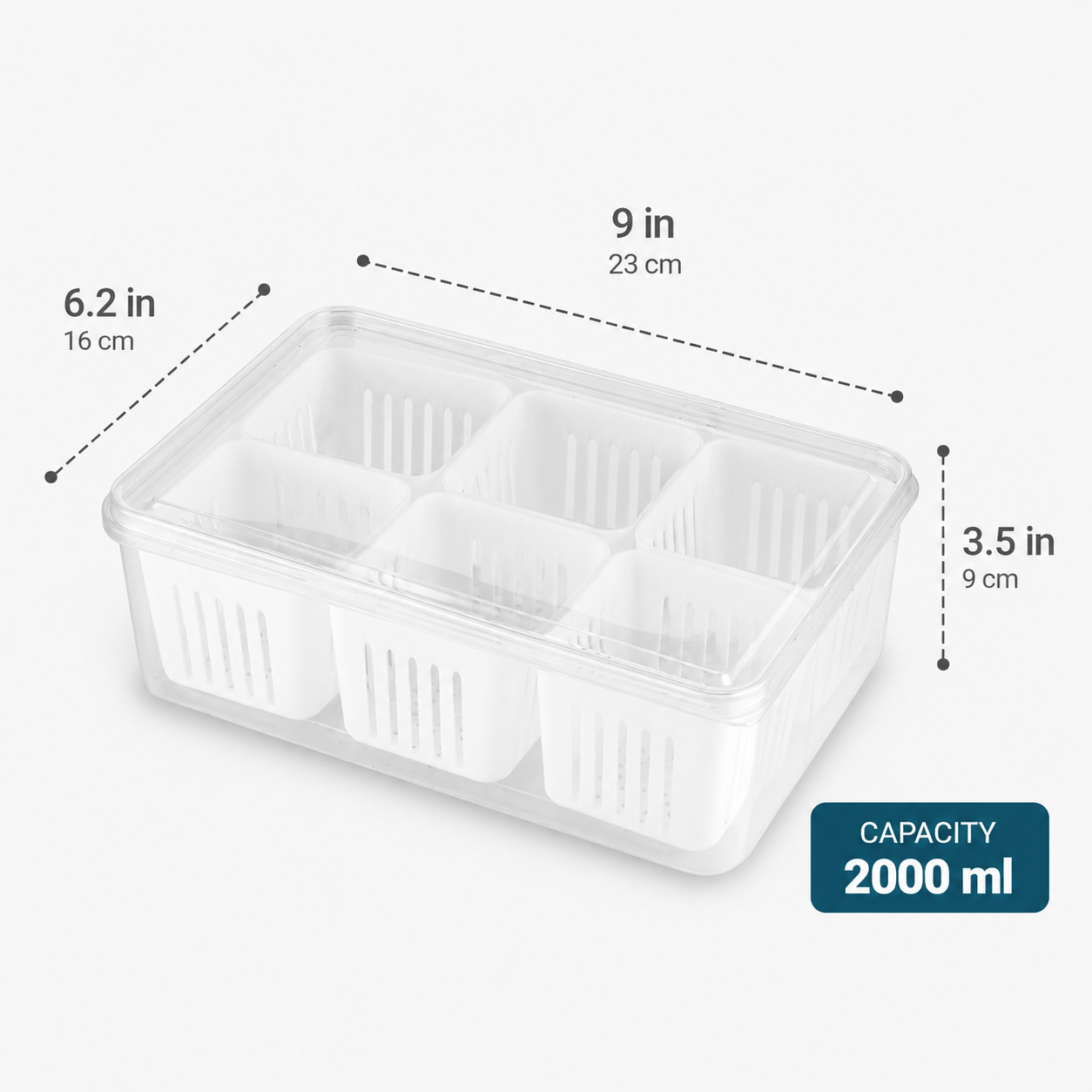 Storepheus™ MealPrep 6-Grid Fridge Organizer