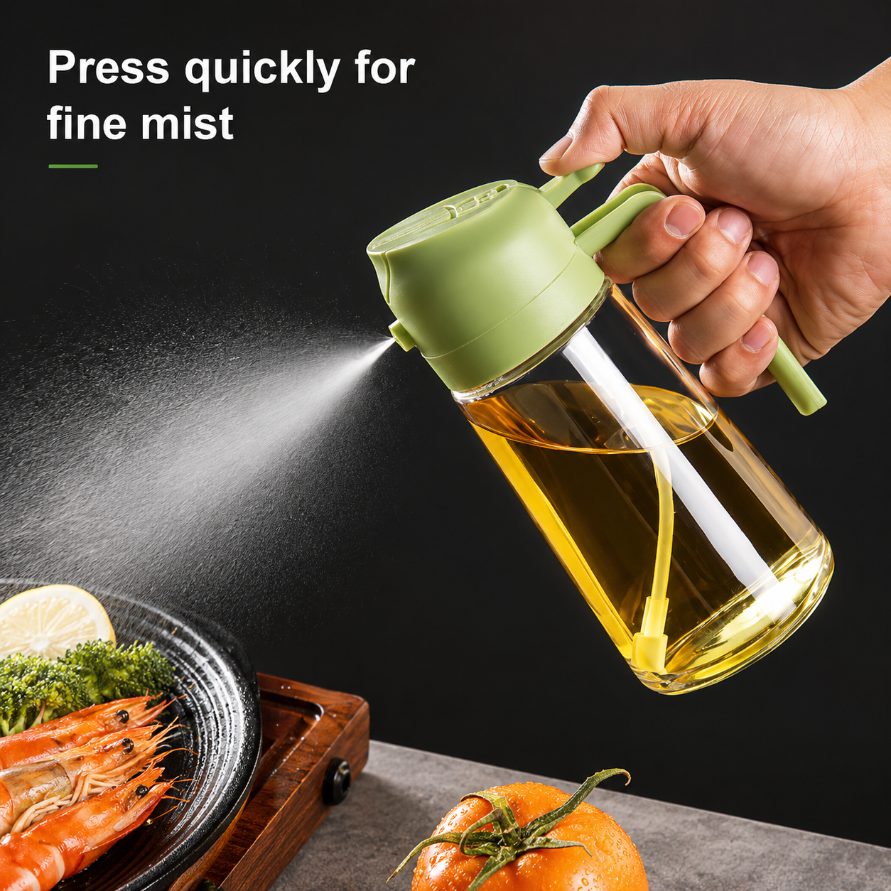 Storepheus™ MistPour 500ML 2-in-1 Oil Sprayer Glass Bottle