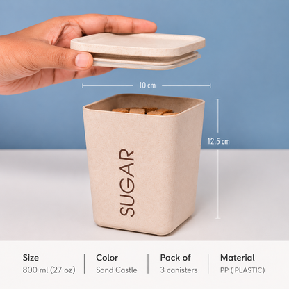 Storepheus™ EcoSeal Tea Coffee Sugar Canister Set